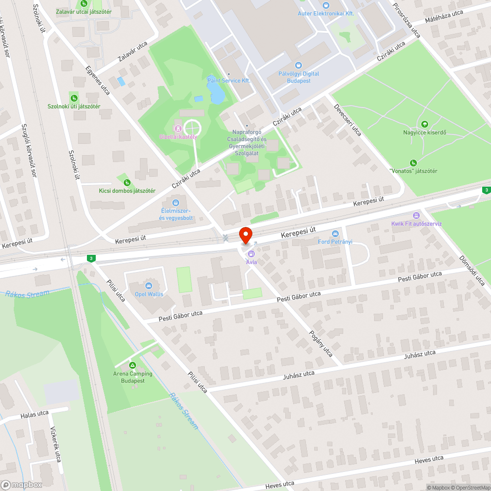 Meghibásodott kerékpároslámpa bejelentés helye