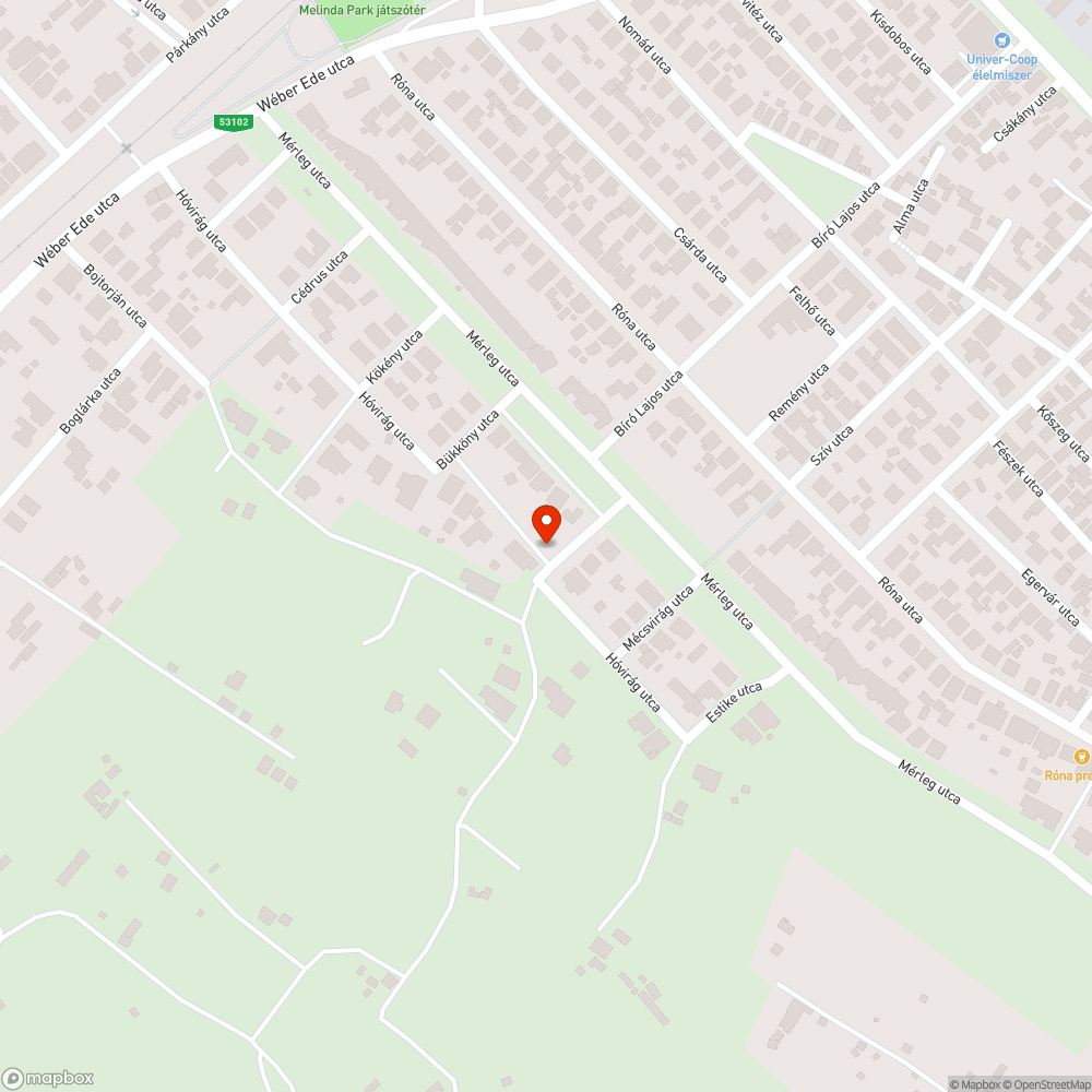 Nem működő utcai lámpa bejelentés helye