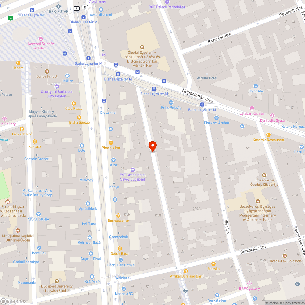 Beszakadt úttest bejelentés helye