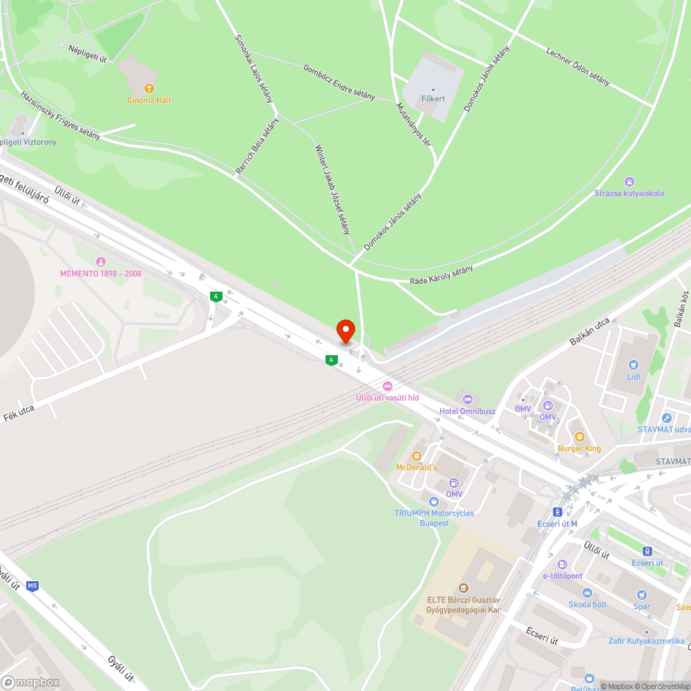 Szűkülő majd eltünű sáv bejelentés helye