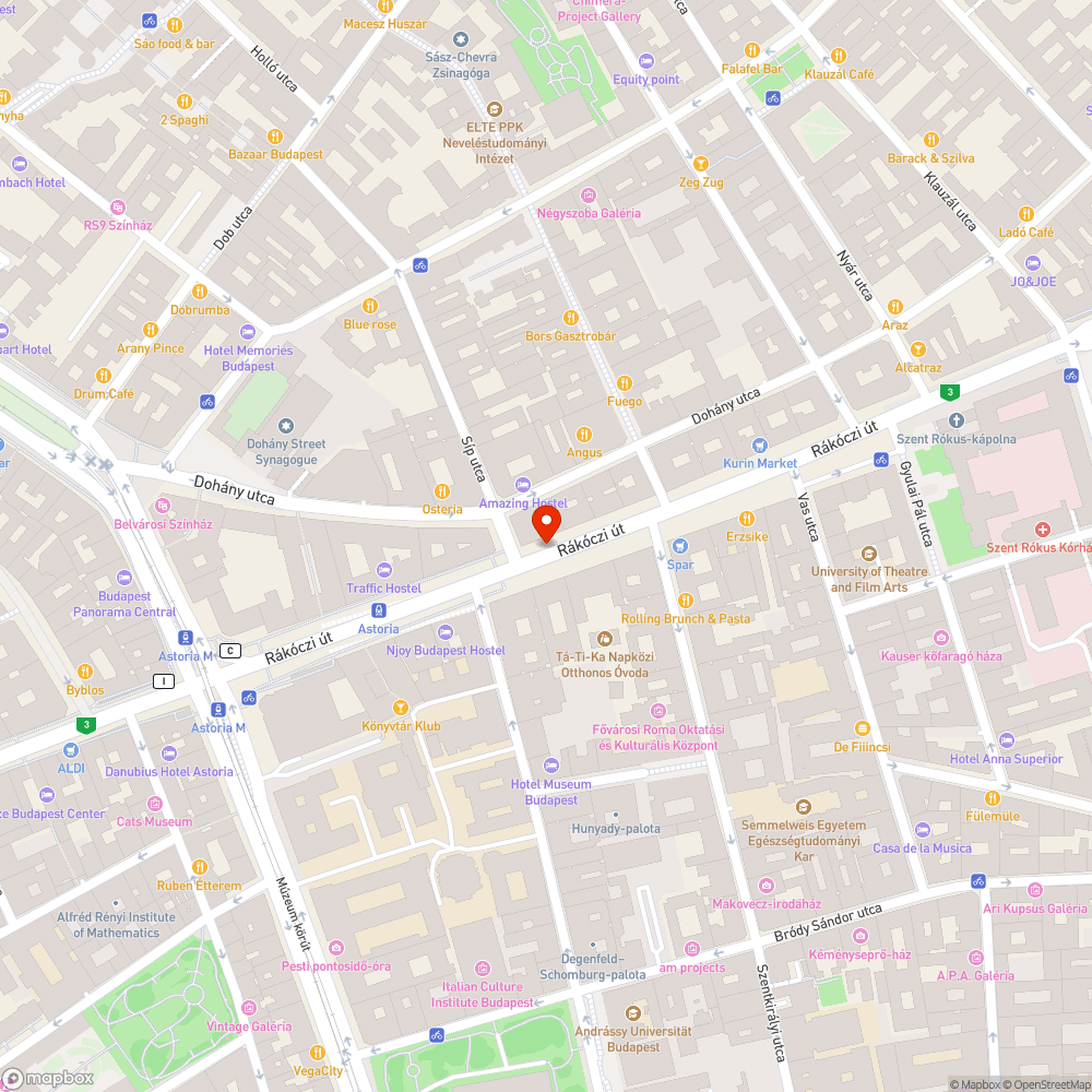 Gaz a Rákóczi úton bejelentés helye