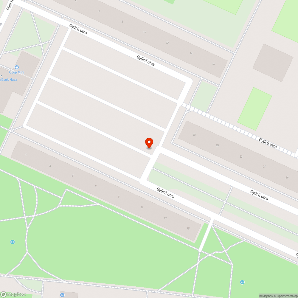 Eltömődött vízelvezető bejelentés helye