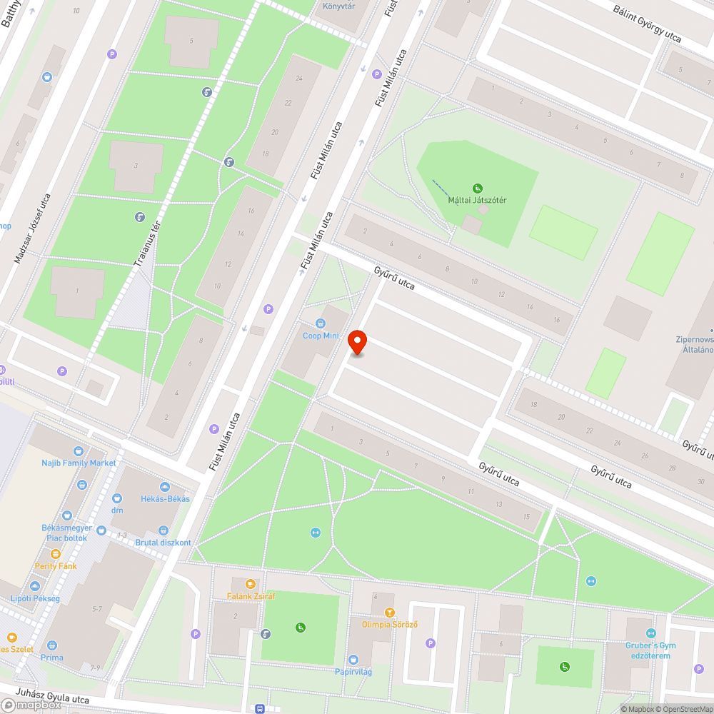 Eltömődött vízelvezető bejelentés helye