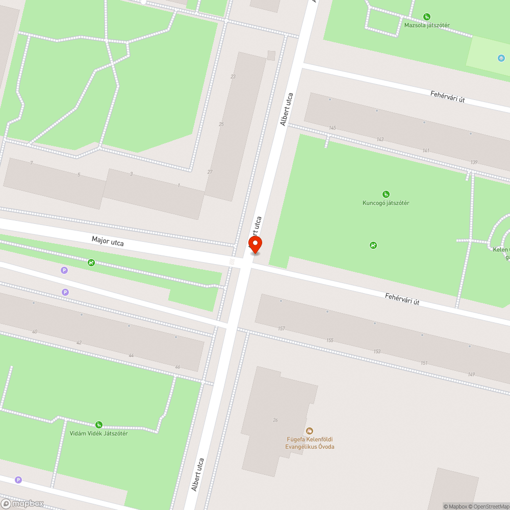 járdaburkolatból kiszakadt, feldőlt kuka az Albert utcában bejelentés helye