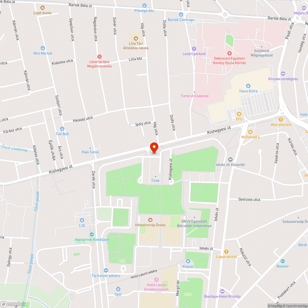 Kátyú-vájú az úton bejelentés helye