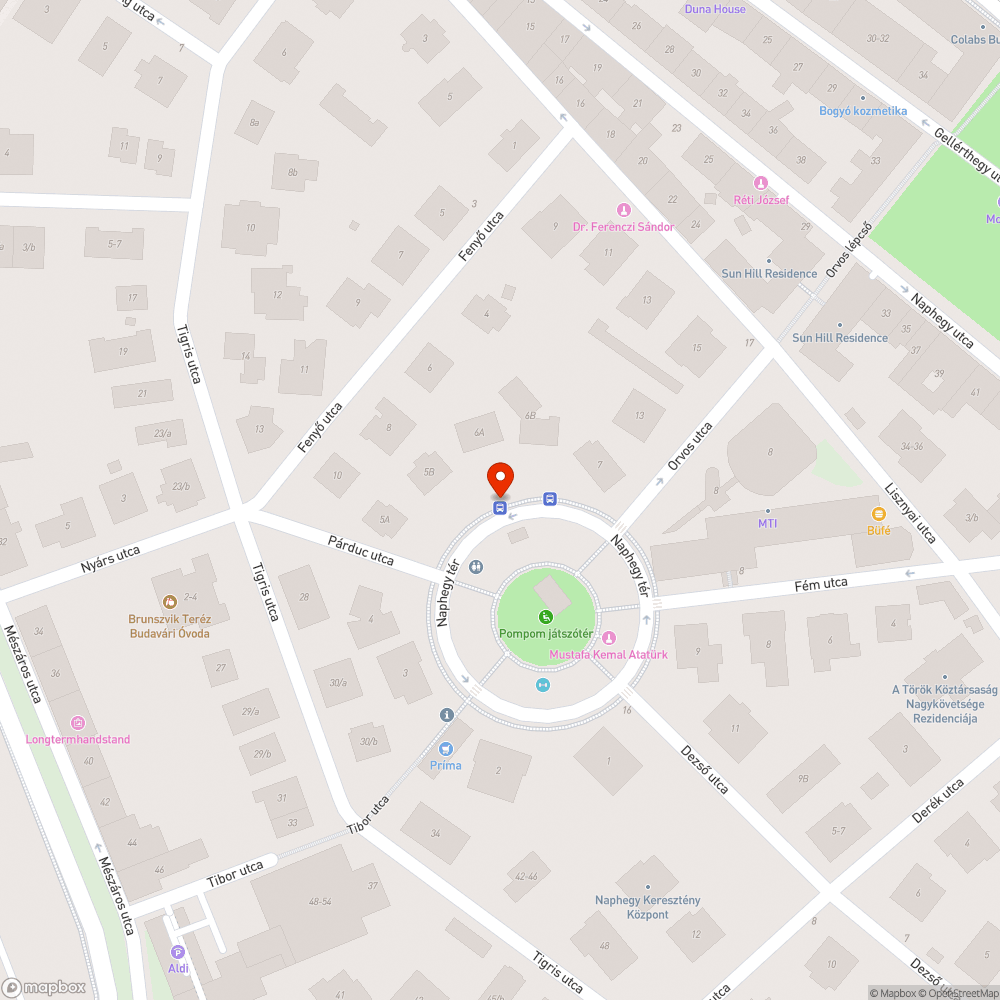 ferde a 178-as busz Naphegy téri táblája bejelentés helye