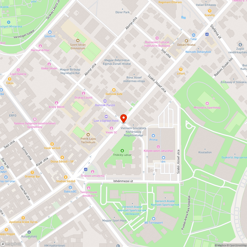 Üres fahely bejelentés helye