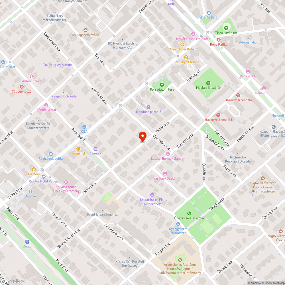 Elhagyott autó bejelentés helye