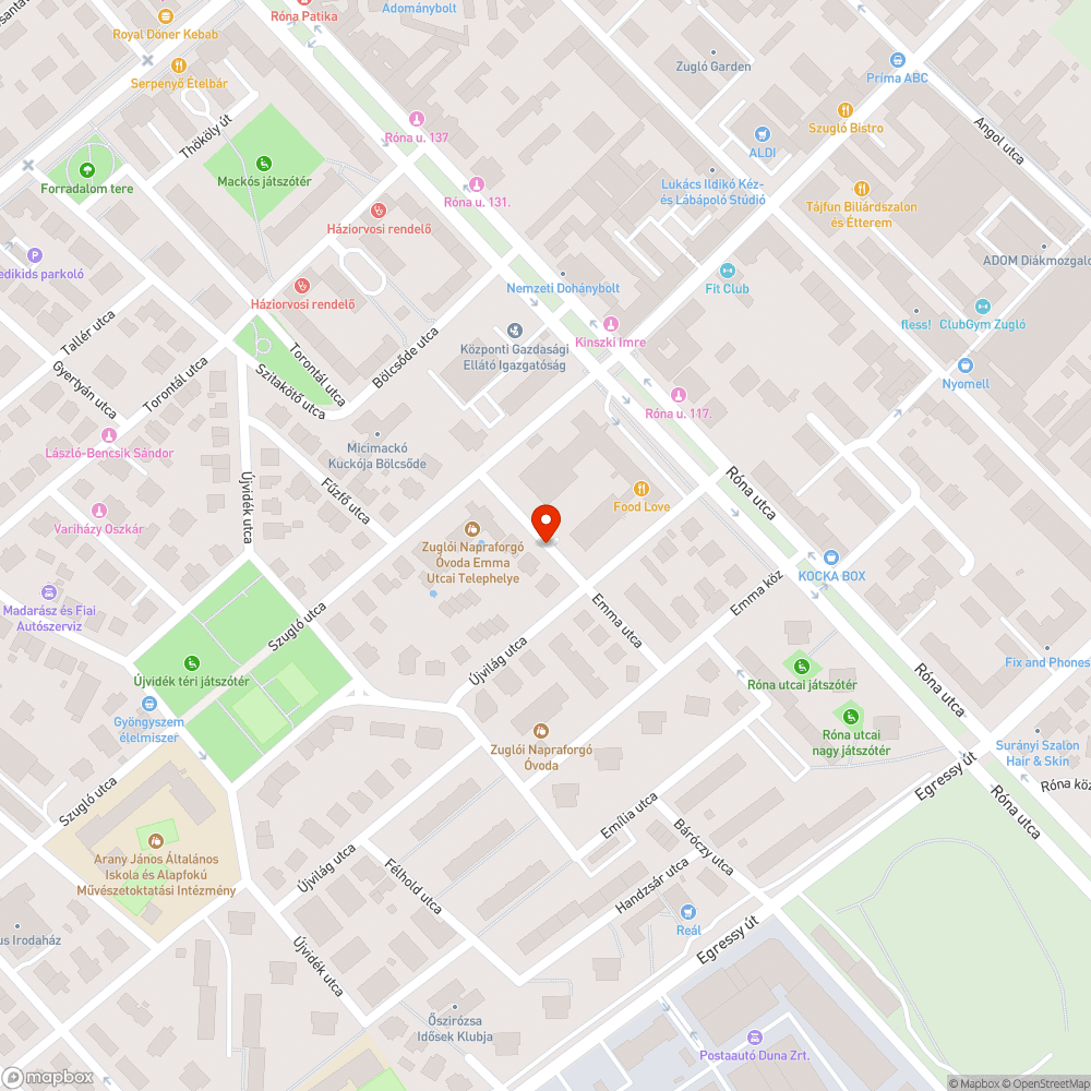 Kiszáradt fatörzs bejelentés helye