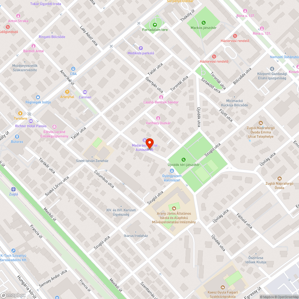 Kiszáradt fa bejelentés helye