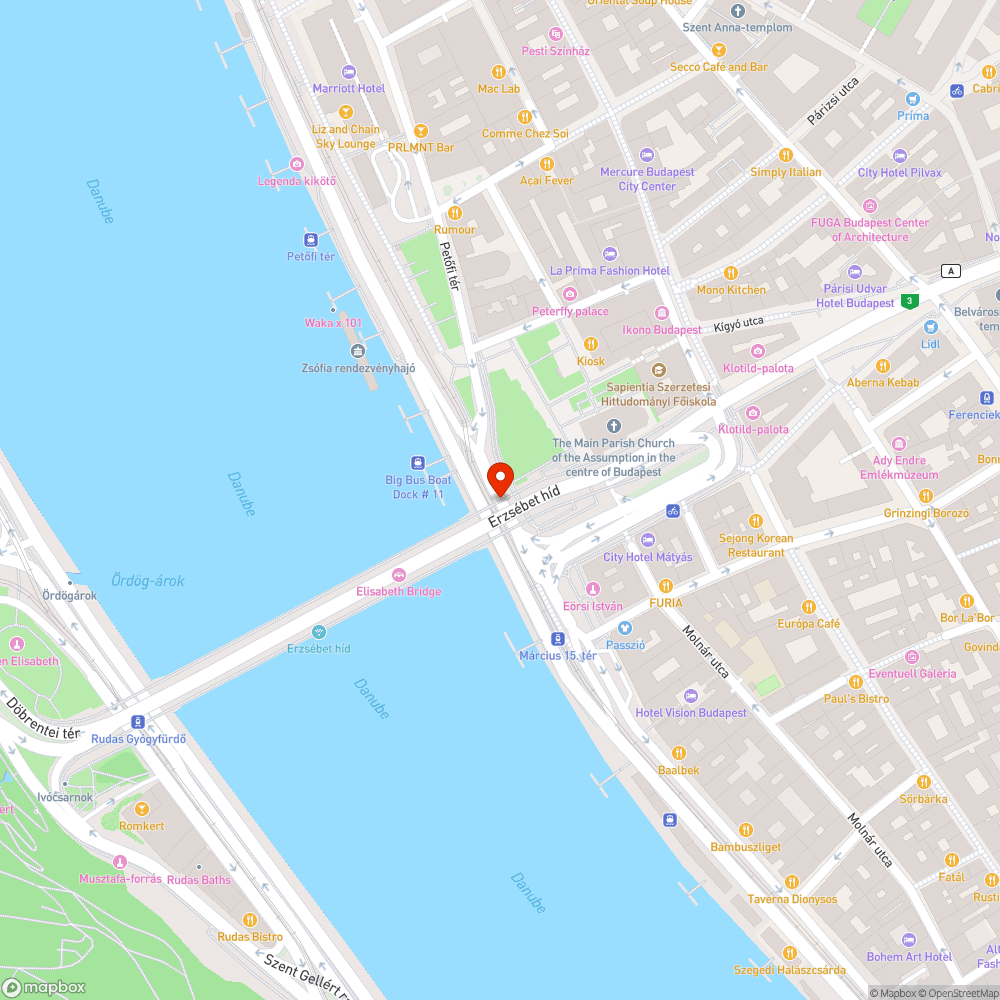 graffitik az Erzsébet hídnál - Március 15 tér felőli oldal bejelentés helye