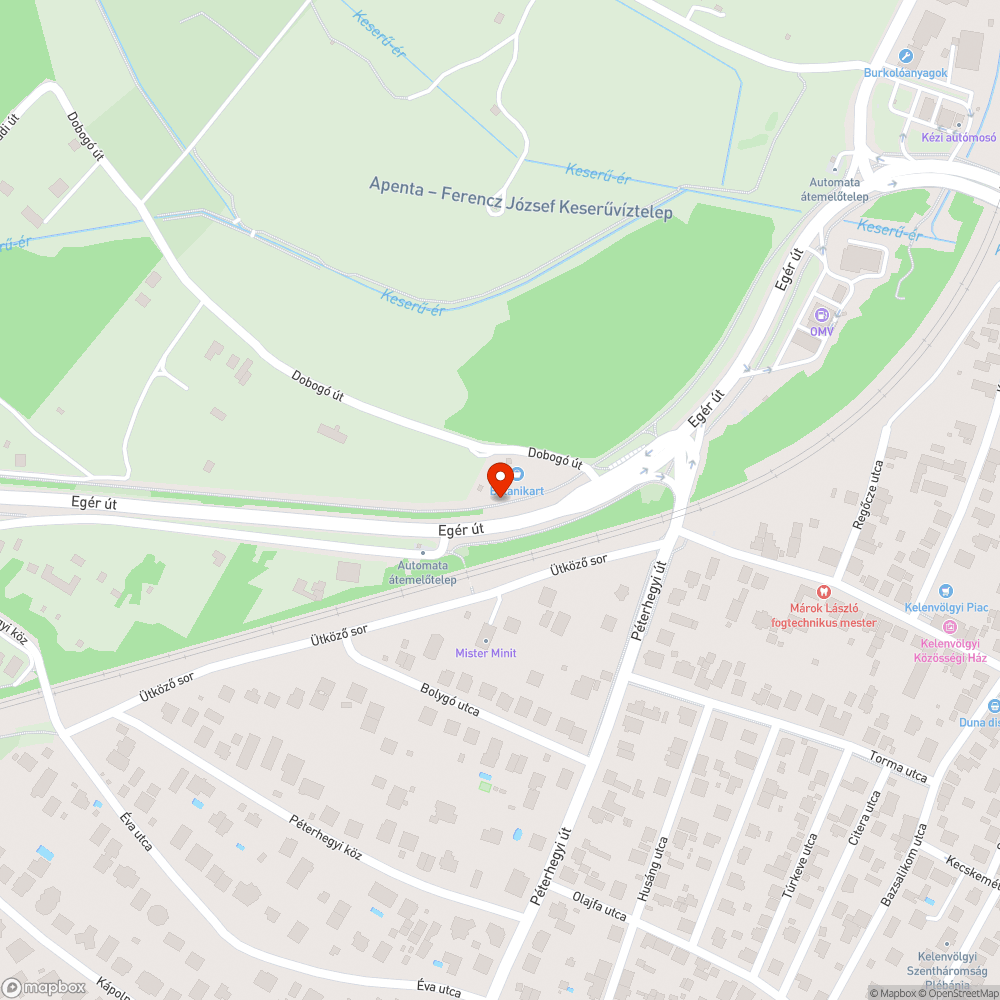 Egér út melletti kerékpárút állapota bejelentés helye