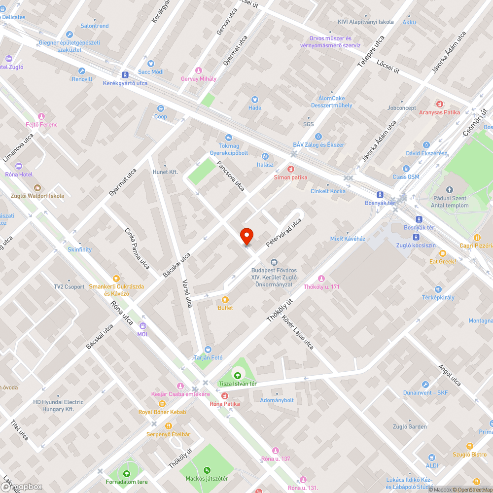 Egyenetlen járda bejelentés helye