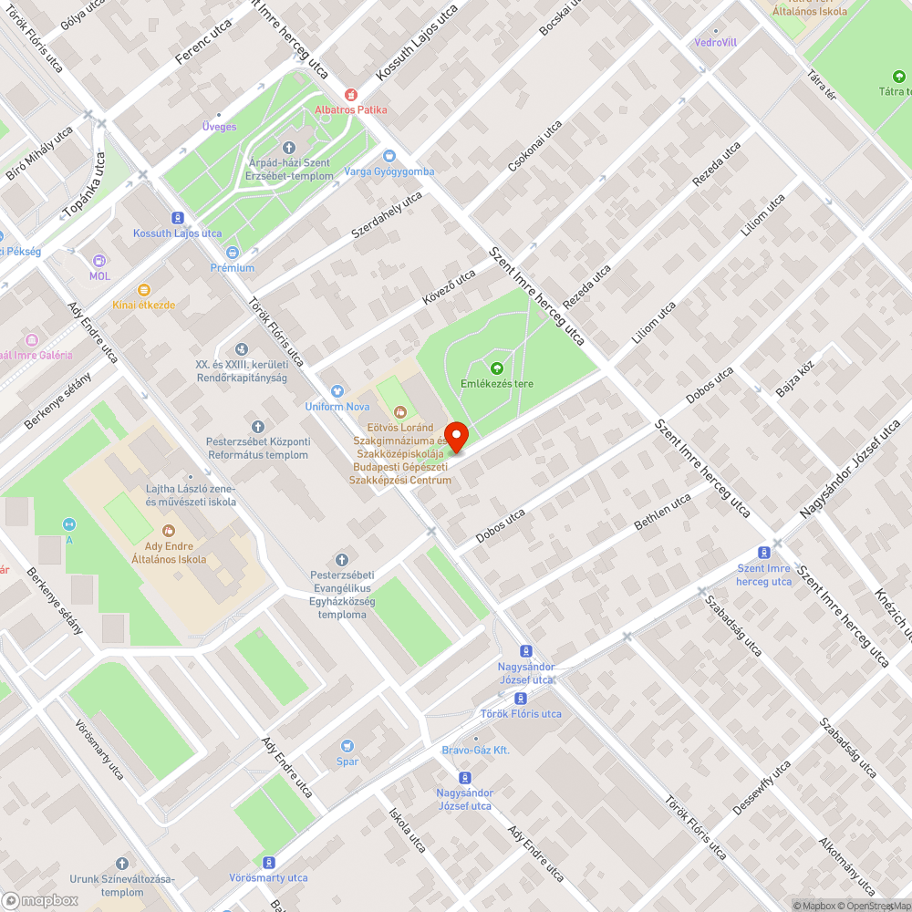 Üres oszlop bejelentés helye