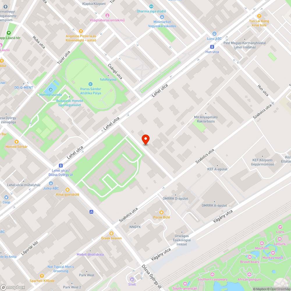 Hiányzó fák bejelentés helye