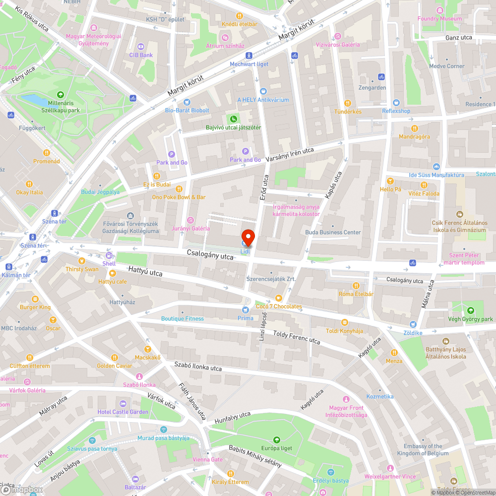 Kerékpár parkolás a Csalogány utcában bejelentés helye