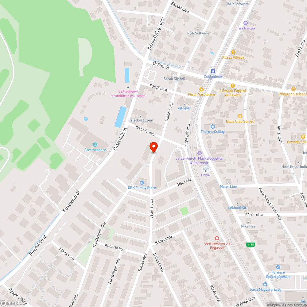 Kátyú a Valéria utcában bejelentés helye