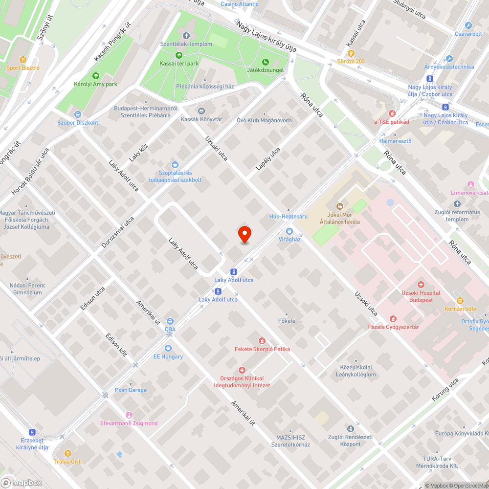 Laky Adolf utca park papirszemét bejelentés helye