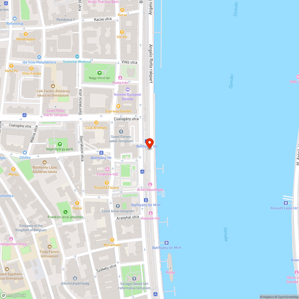 Batthyány tér villamosmegálló, csapadékvíz bejelentés helye