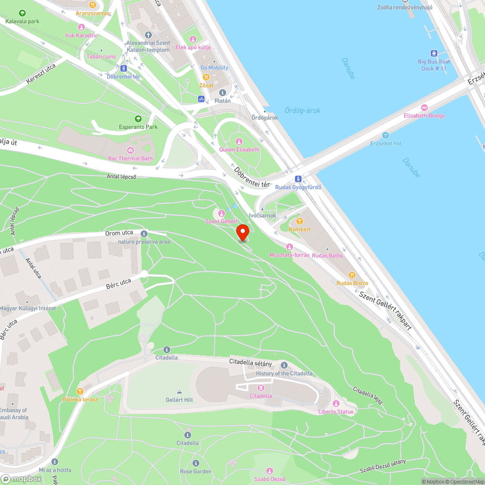 Graffitis kandeláberek a Gellérthegyen bejelentés helye