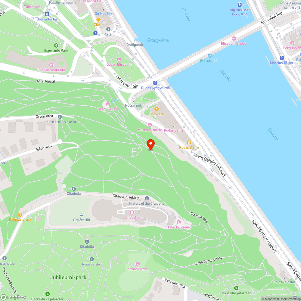 Grafitis padok a Gellért hegyen bejelentés helye