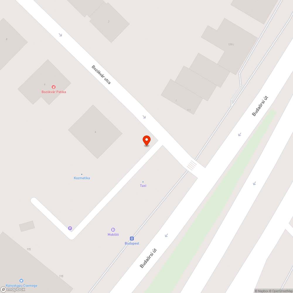 Bozókvár - Budaörsi túlcsorduló kuka bejelentés helye