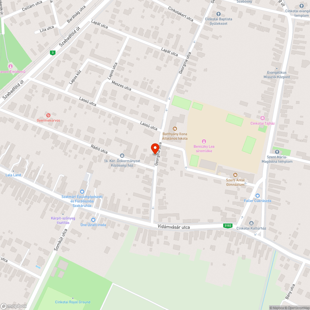 Kátyú miatt ázó házfal bejelentés helye