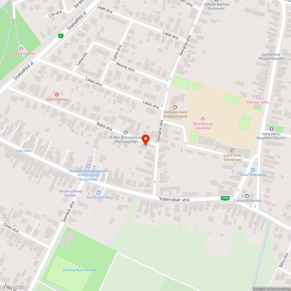 kertből kihajló alacsony faág bejelentés helye