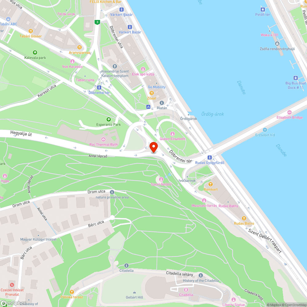 Gellérthegyi támfal feliratának restaurálása bejelentés helye