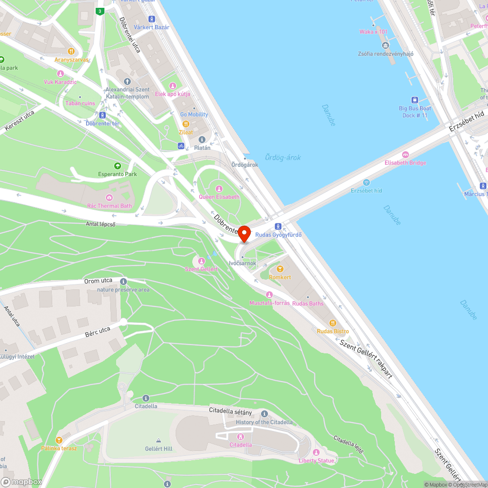 Graffitik az Erzsébet híd budai hídfőnél bejelentés helye