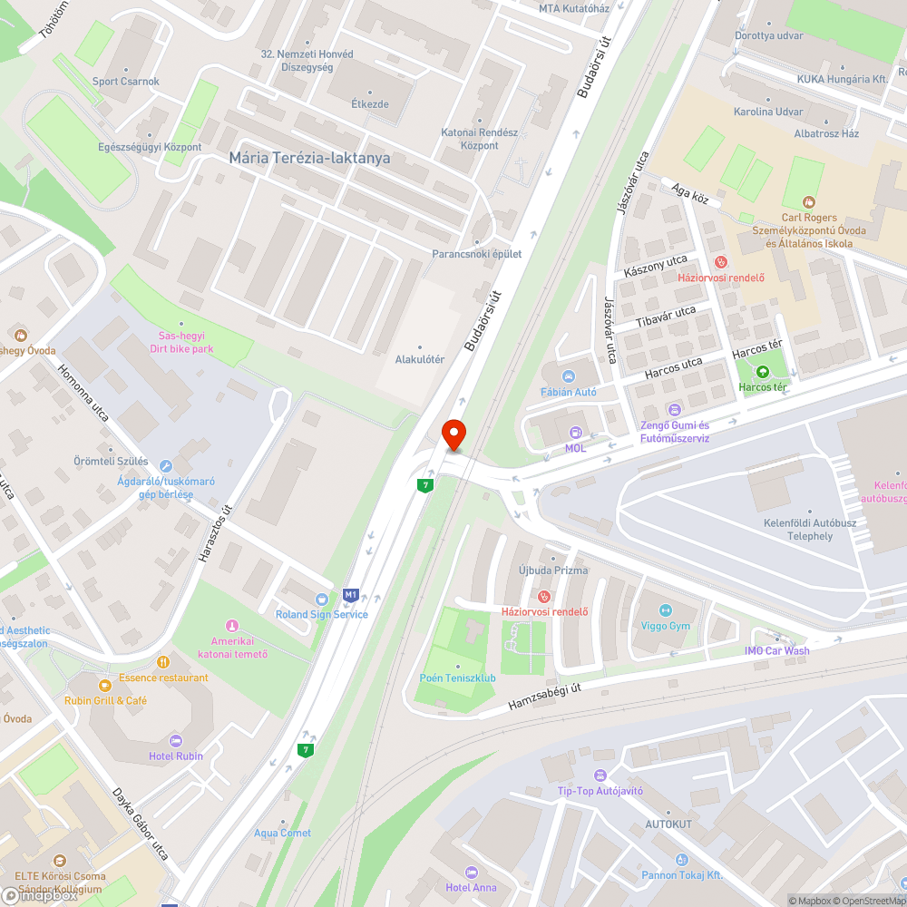 Budaörsi - Ajnácskő szemét bejelentés helye