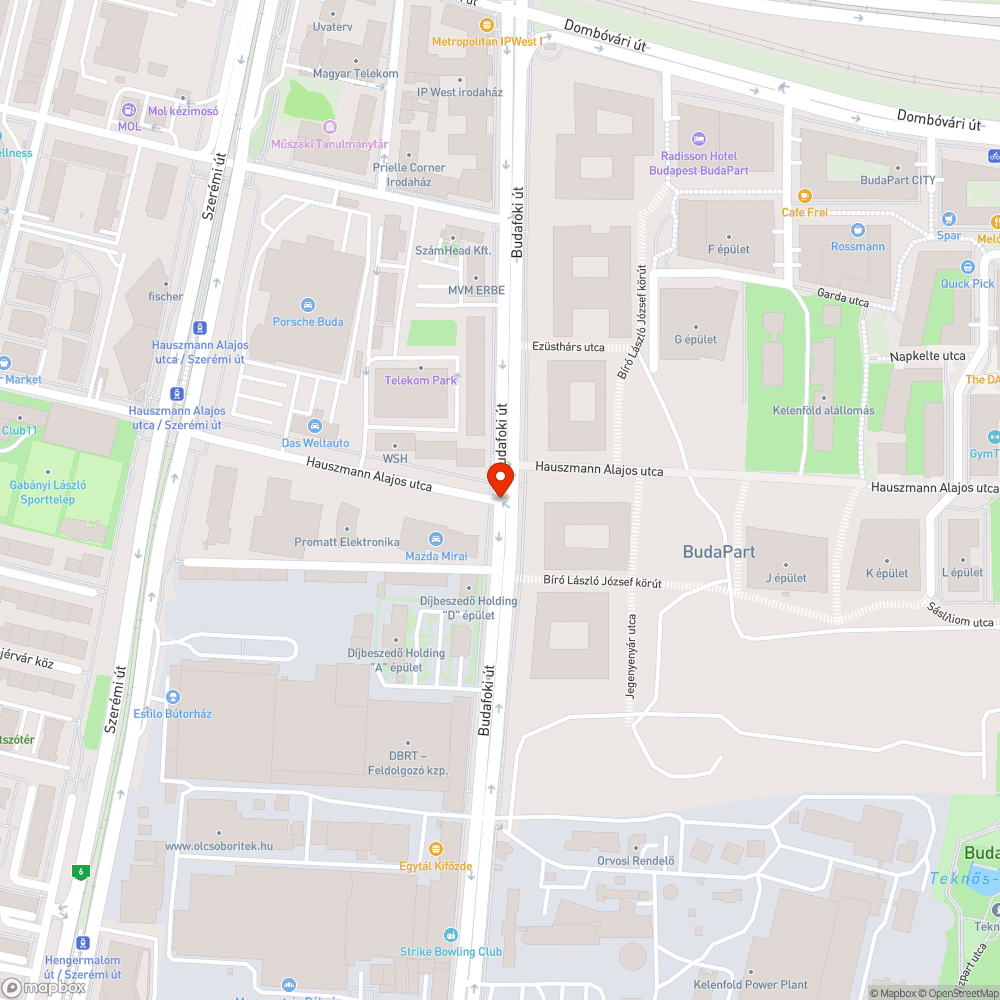 Mély kátyú bejelentés helye