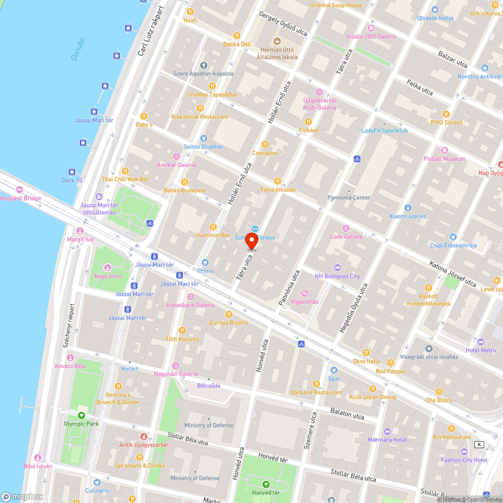 Tátra utca elején mély kátyú bejelentés helye