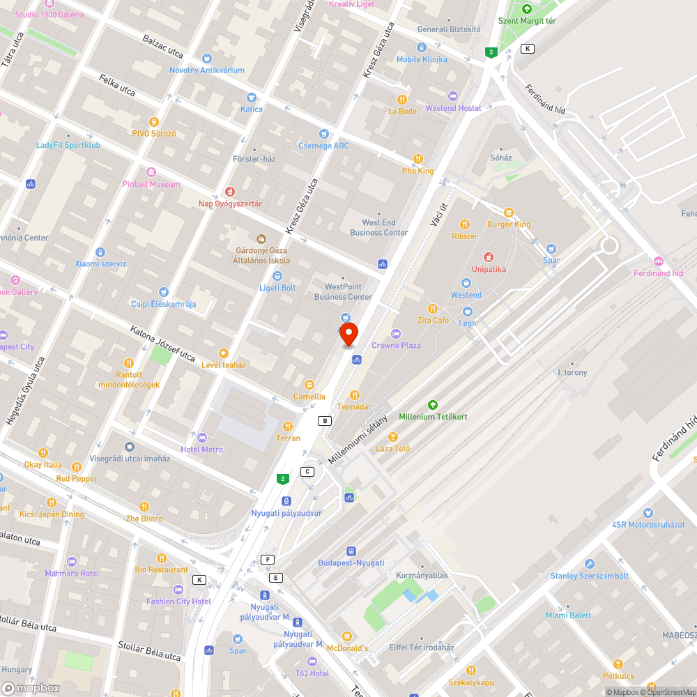 Csanádi – Nyugati kátyúk bejelentés helye