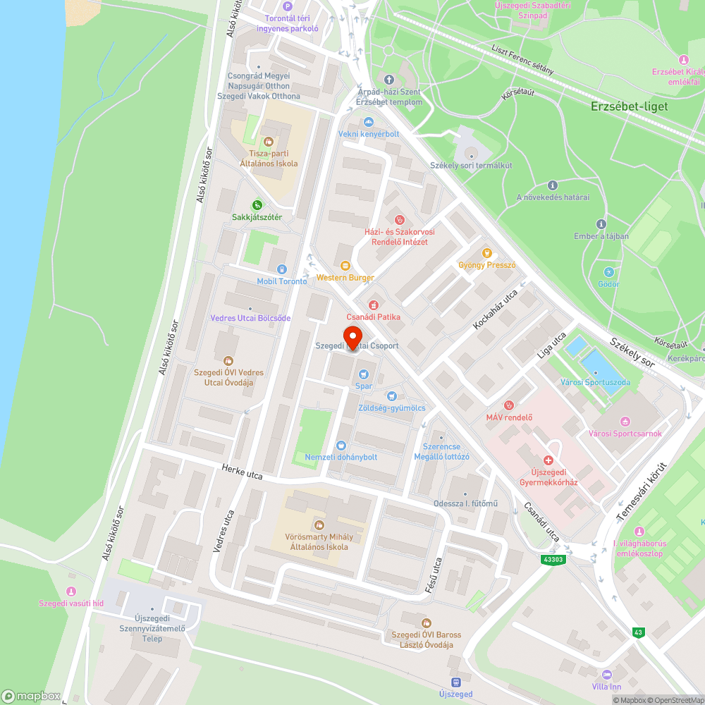 Megsüllyedt járda - Csanádi utca 5., Spar üzlet bejárata mellett bejelentés helye