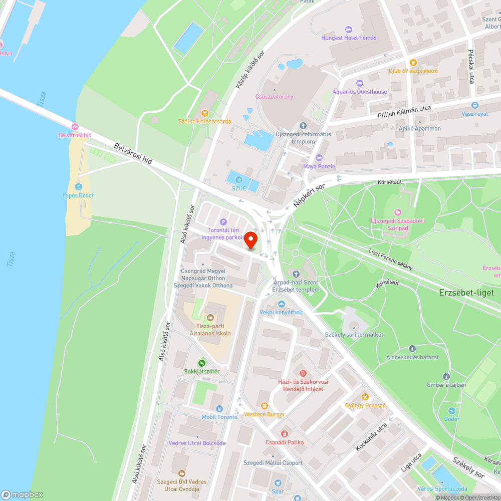 Kátyú - Torontál tér és Székely sor kereszteződése bejelentés helye