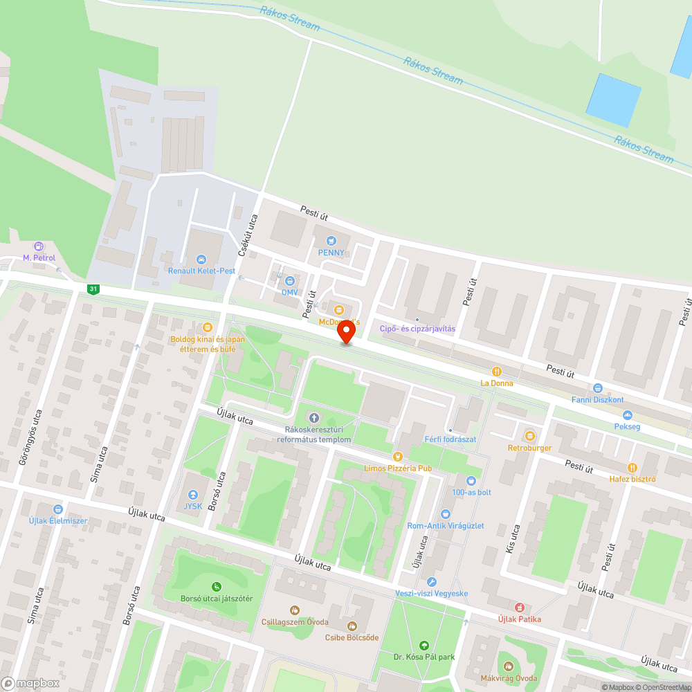 Homokos kerékpárút bejelentés helye