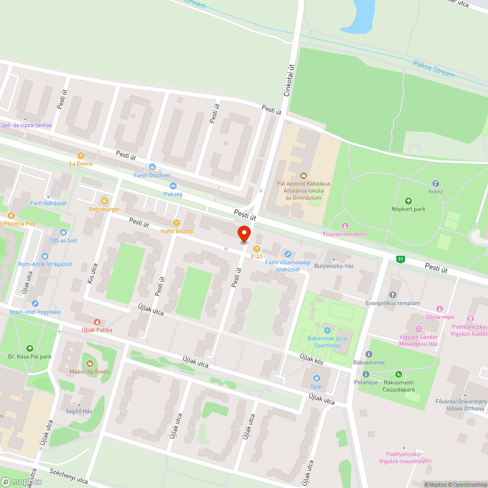 Festékes úttest bejelentés helye