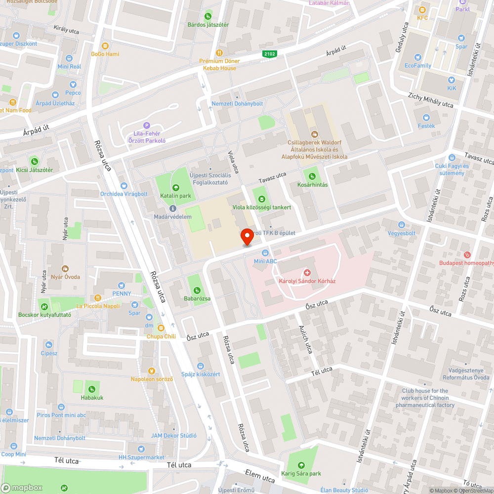 Elhagyott jármű bejelentés helye