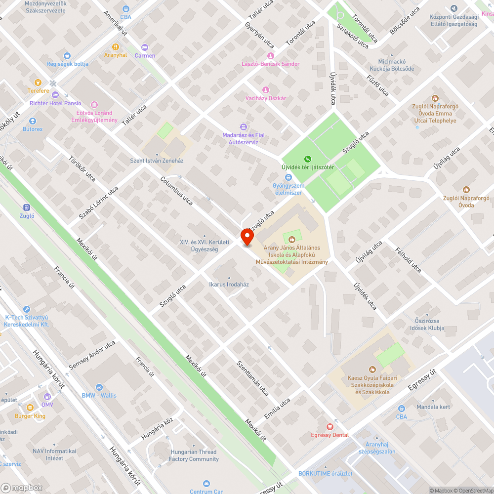 Elhagyott jármű bejelentés helye