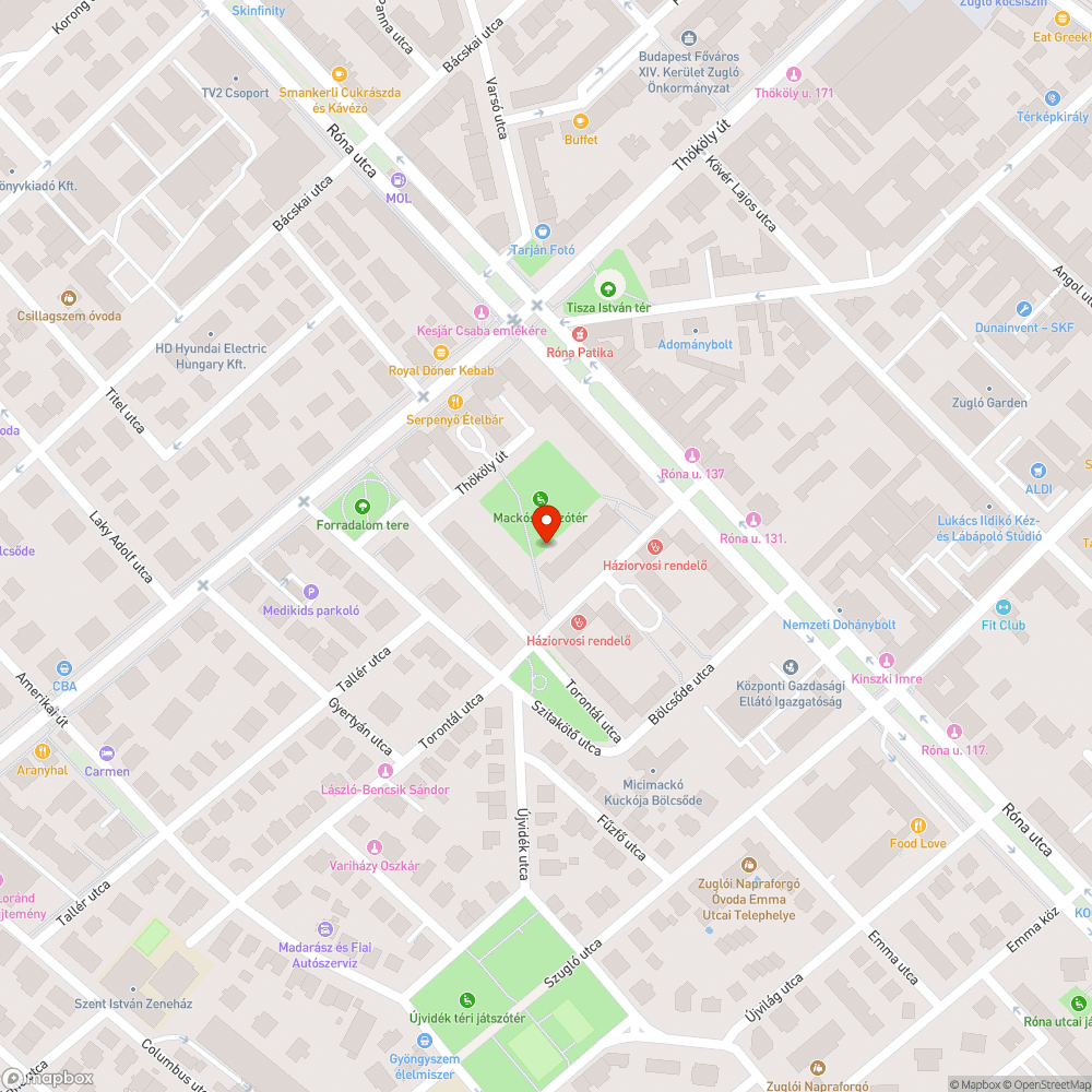 Kiszáradt fa bejelentés helye