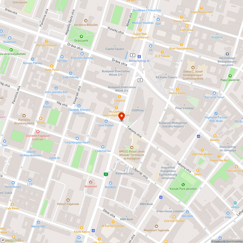 Taksony utca 19. - Váci út állóvíz bejelentés helye