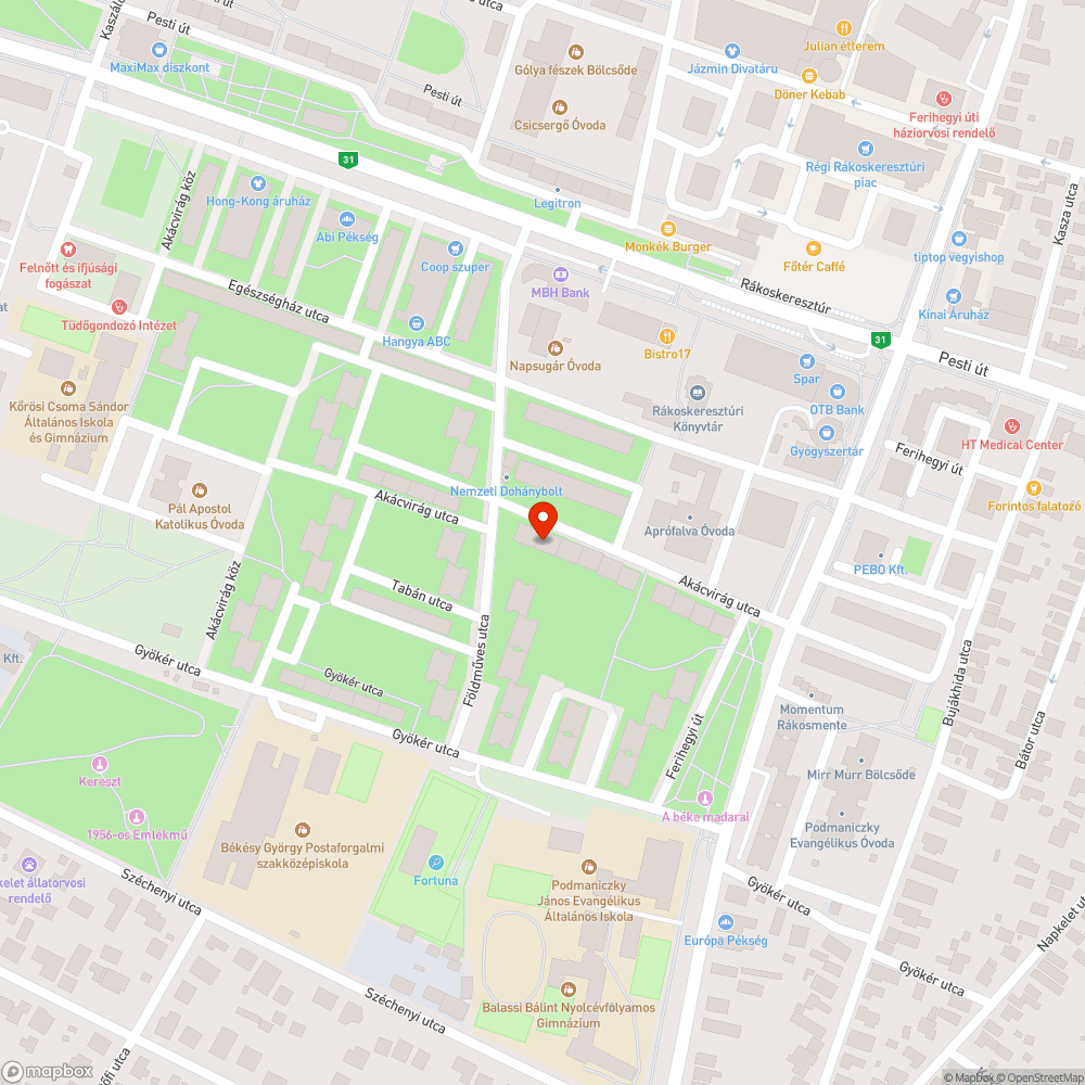 Elhagyott autó bejelentés helye