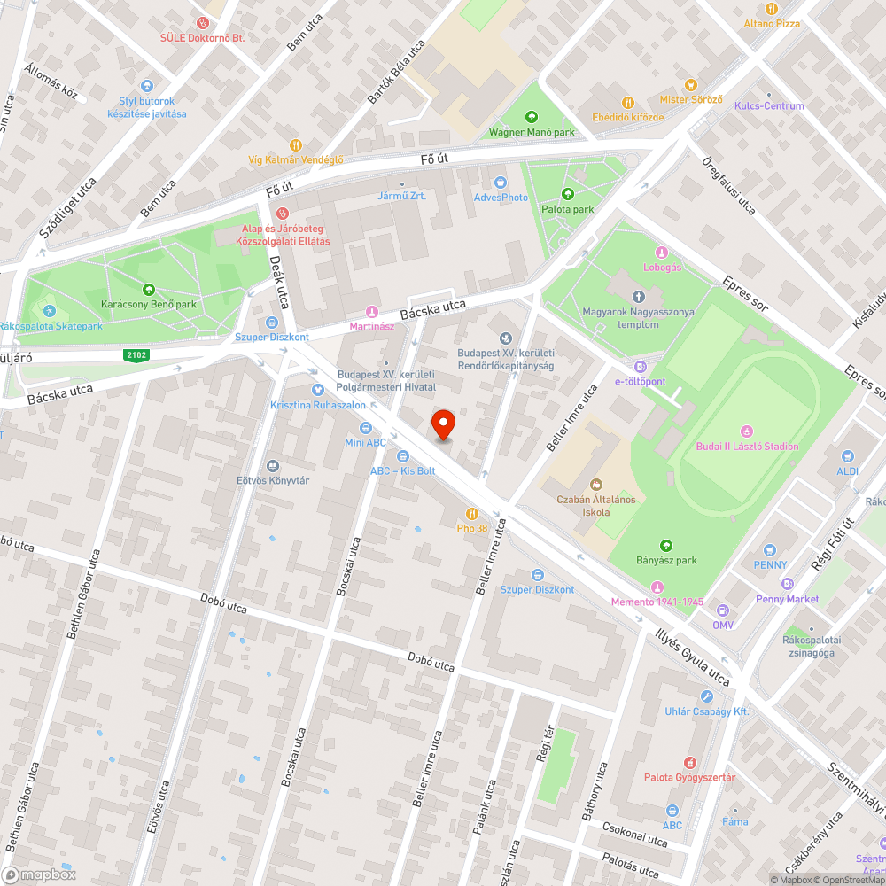 Úthibák bejelentés helye