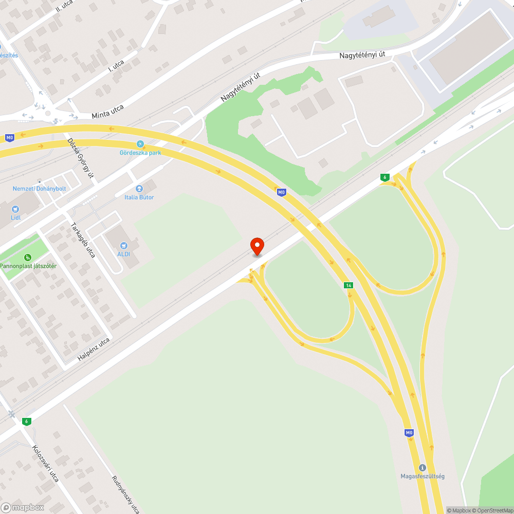 Útburkolati jelek teljes hiánya bejelentés helye