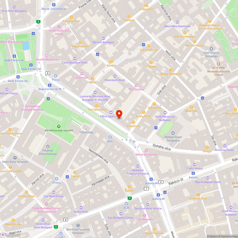 kiszáradt fák a Károly körúton bejelentés helye