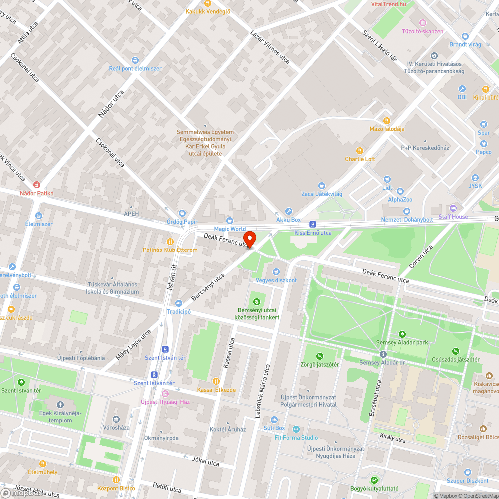 Bercsényi utca kétirányúsítása bejelentés helye