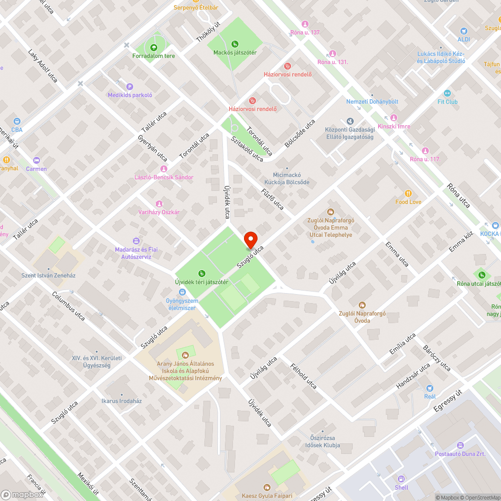 Útra lógó és járdát takaró bokor bejelentés helye