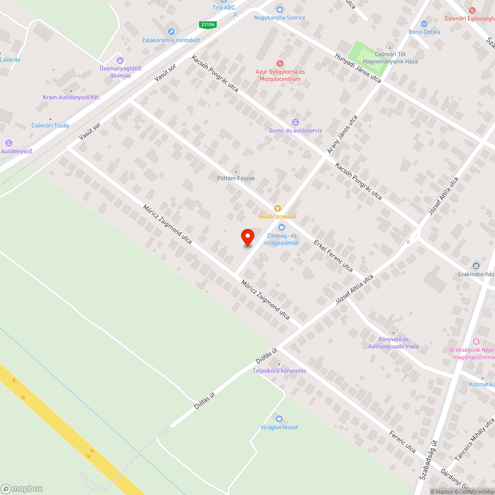 Kátyú a járdán bejelentés helye