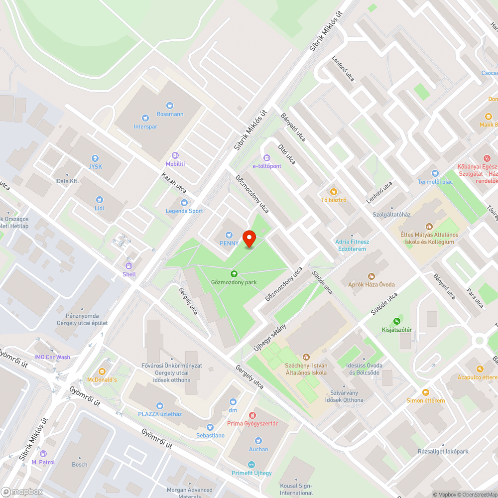 Gőzmozdony park - 2 db lámpatest bejelentés helye